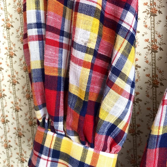 Vintage Handmade Western Cottagecore Plaid Tiered Midi Dress | Small - Picture 8 of 8